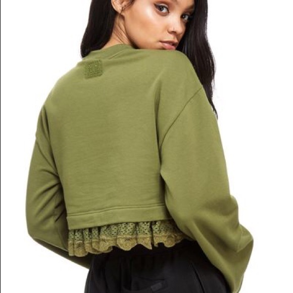 PUMA FENTY RIHANNA Crop Long Sleeve Sweatshirt Top - Picture 3 of 8
